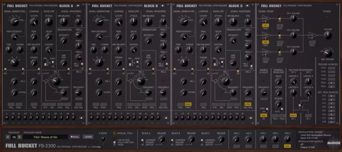Full Bucket Music FB-3300 v1.2.5 (Korg PS-3300) x64 x86 VST VST3 AU AAX CLAP WiN MAC [FREE]-0mac