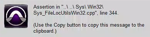 pro tools错误提示：....Svs FileLocUtilsWin32.cpp